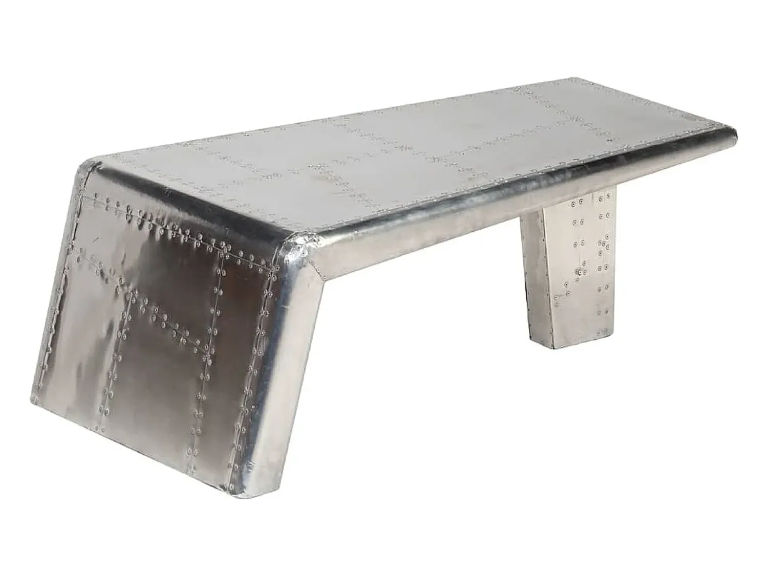 vidaxl Mesa de centro aviador em alumínio estilo aeronave vintage^ Mesa De Centro