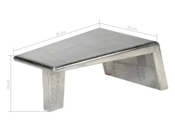 vidaxl Mesa de centro aviador em alumínio estilo aeronave vintage^ Mesa De Centro