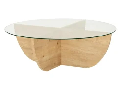 Mesa De Centro*Vente-unique Mesa de centro AYSUN em vidro temperado - Natural, transparente e cristalino. Transparente / Natural claro