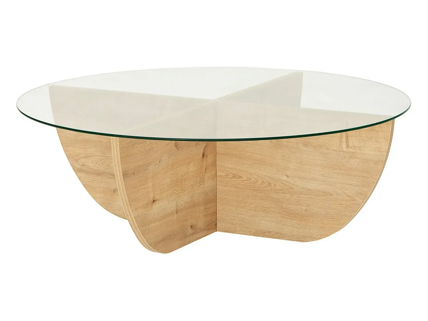 Mesa De Centro*Vente-unique Mesa de centro AYSUN em vidro temperado - Natural, transparente e cristalino. Transparente / Natural claro