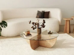 Mesa De Centro*Vente-unique Mesa de centro AYSUN em vidro temperado - Natural, transparente e cristalino. Transparente / Natural claro