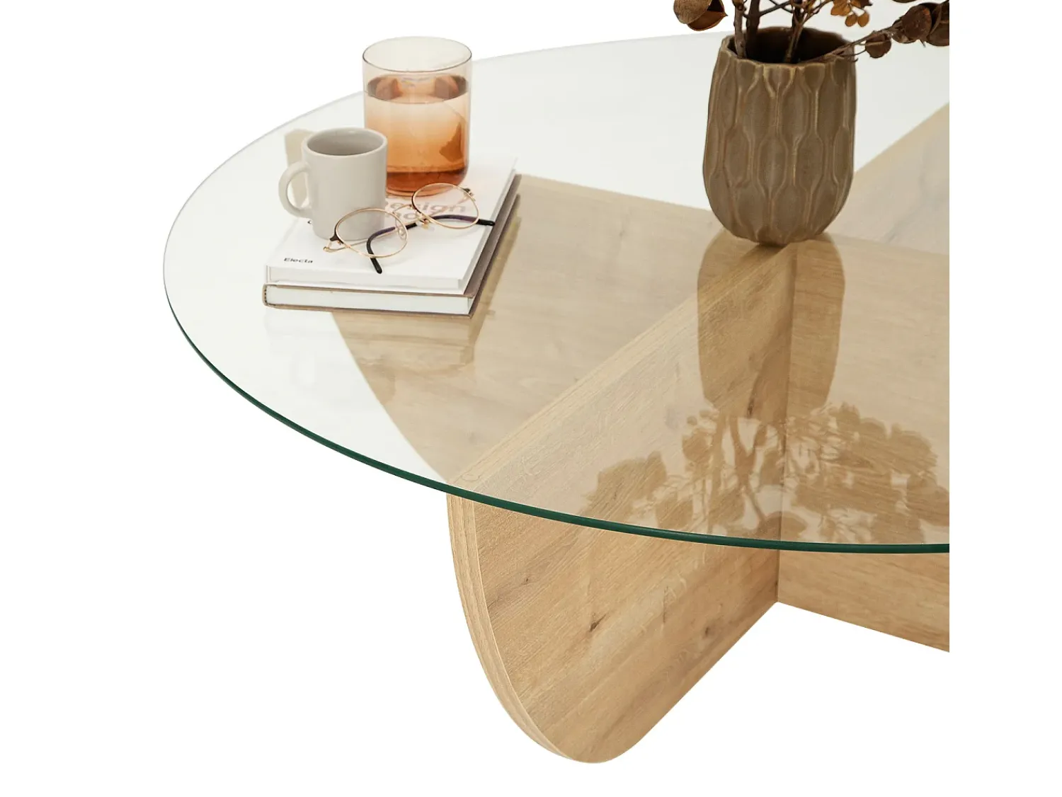 Mesa De Centro*Vente-unique Mesa de centro AYSUN em vidro temperado - Natural, transparente e cristalino. Transparente / Natural claro