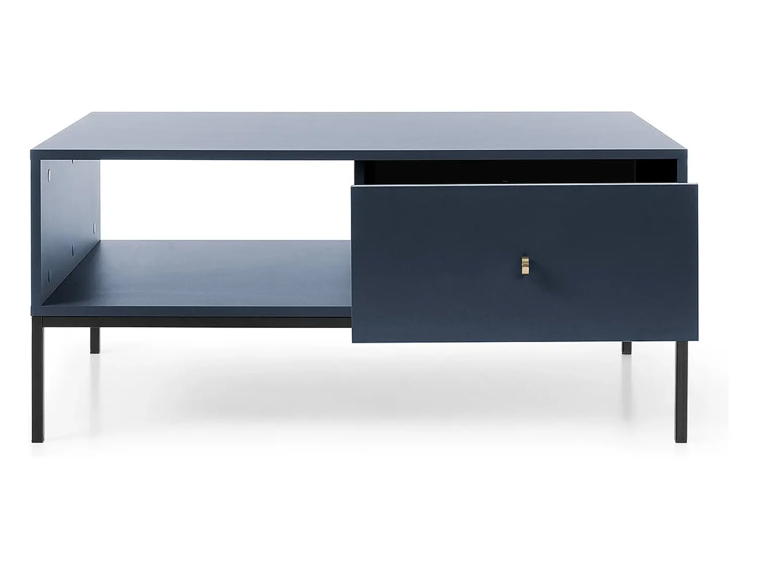 Mesa De Centro| Mesa de centro, marinho, 103,5 x 46,2 x 68 cm, pés pretos Azul