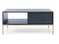 Mesa De Centro* Mesa de centro, marinho, 103,5 x 46,2 x 68 cm, pés dourados Azul