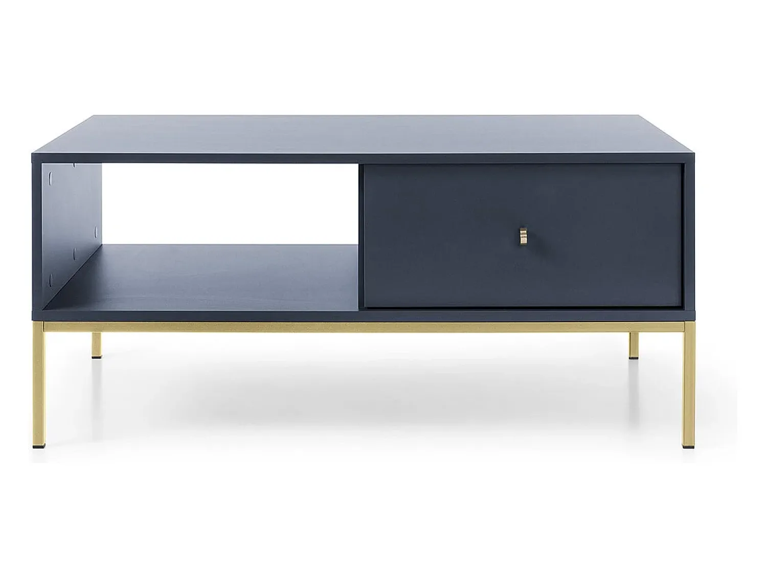 Mesa De Centro* Mesa de centro, marinho, 103,5 x 46,2 x 68 cm, pés dourados Azul