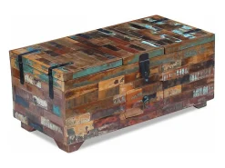 Mesa De Centro|vidaxl Mesa de centro baú/caixa 80x40x35cm madeira reciclada maciça Natural claro