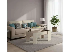 Mesa De Centro* Mesa de centro baixa e moderna, elevatória, cor Sahara, 100x45x50 cm Castanho
