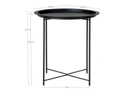 Hot Mesa de Centro Bastia, , 47x47x50 cm, Kendra Home Preto