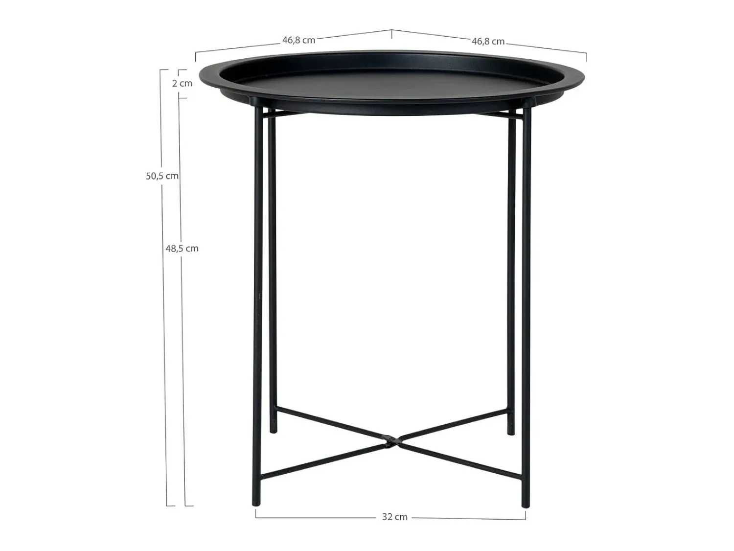 Hot Mesa de Centro Bastia, , 47x47x50 cm, Kendra Home Preto