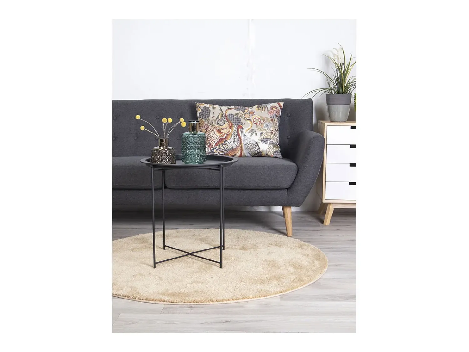 Hot Mesa de Centro Bastia, , 47x47x50 cm, Kendra Home Preto