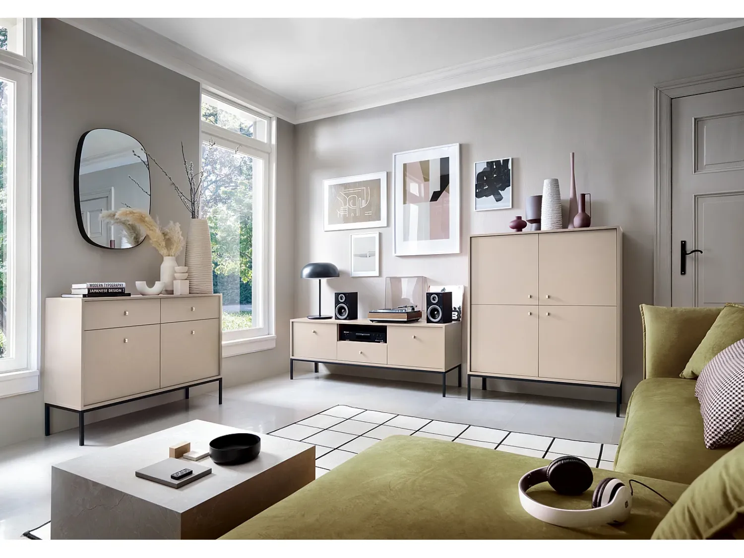 Mesa De Centro| Mesa de centro, areia, 103,5 x 46,2 x 68 cm, pés pretos Bege
