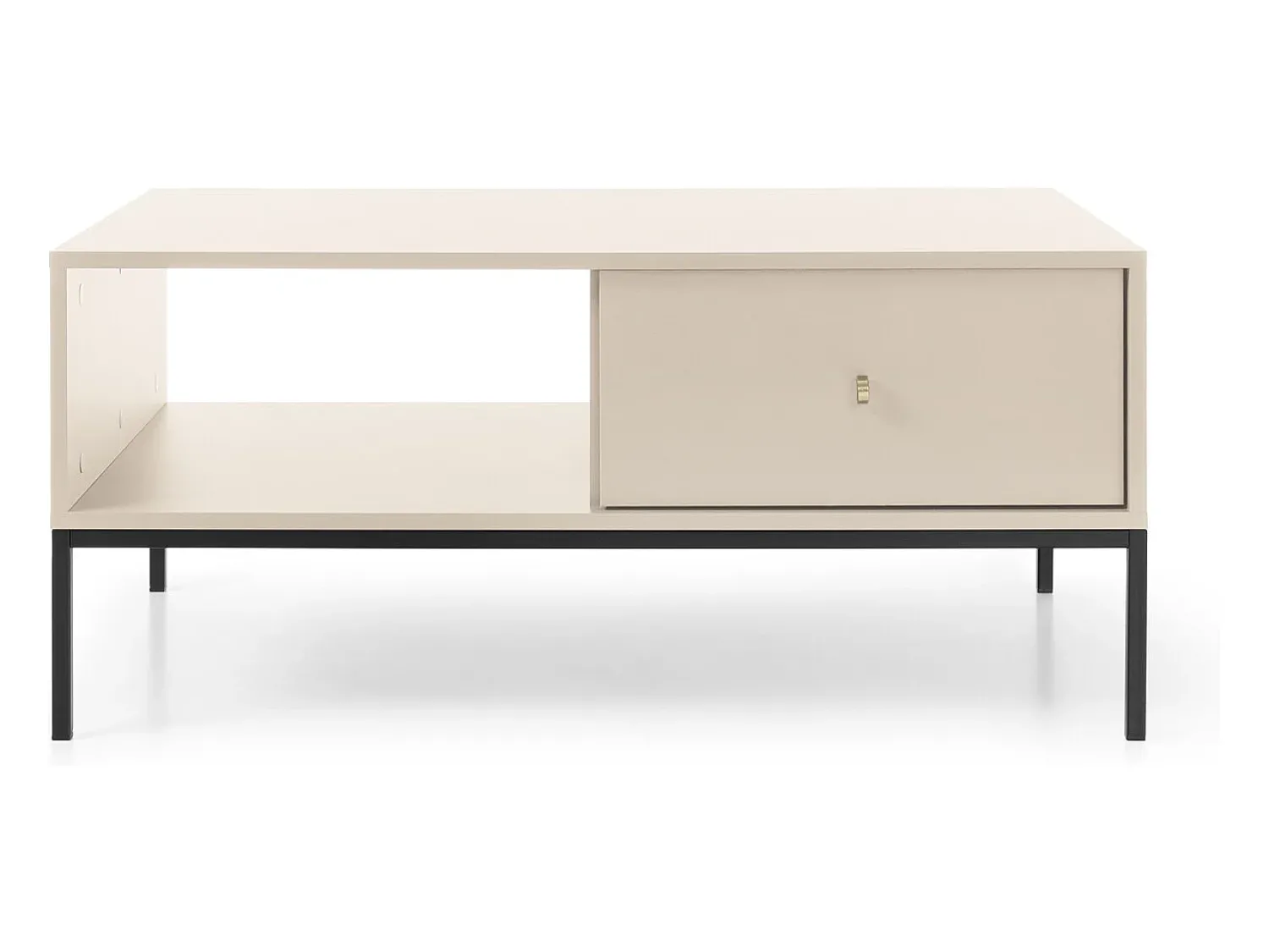 Mesa De Centro| Mesa de centro, areia, 103,5 x 46,2 x 68 cm, pés pretos Bege
