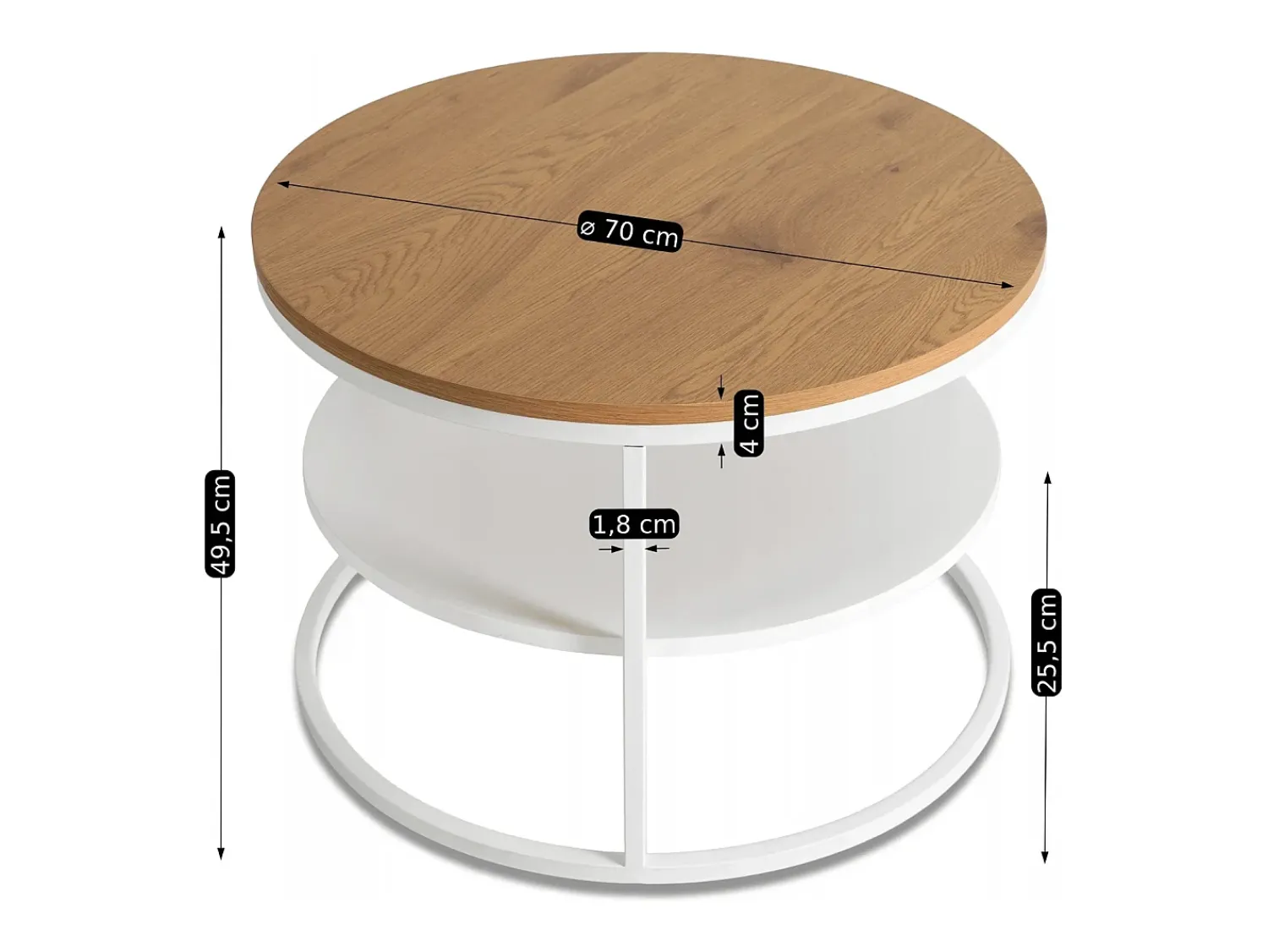 Mesa De Centro| Mesa de centro Best Carvalho / Branco Natural claro / Branco