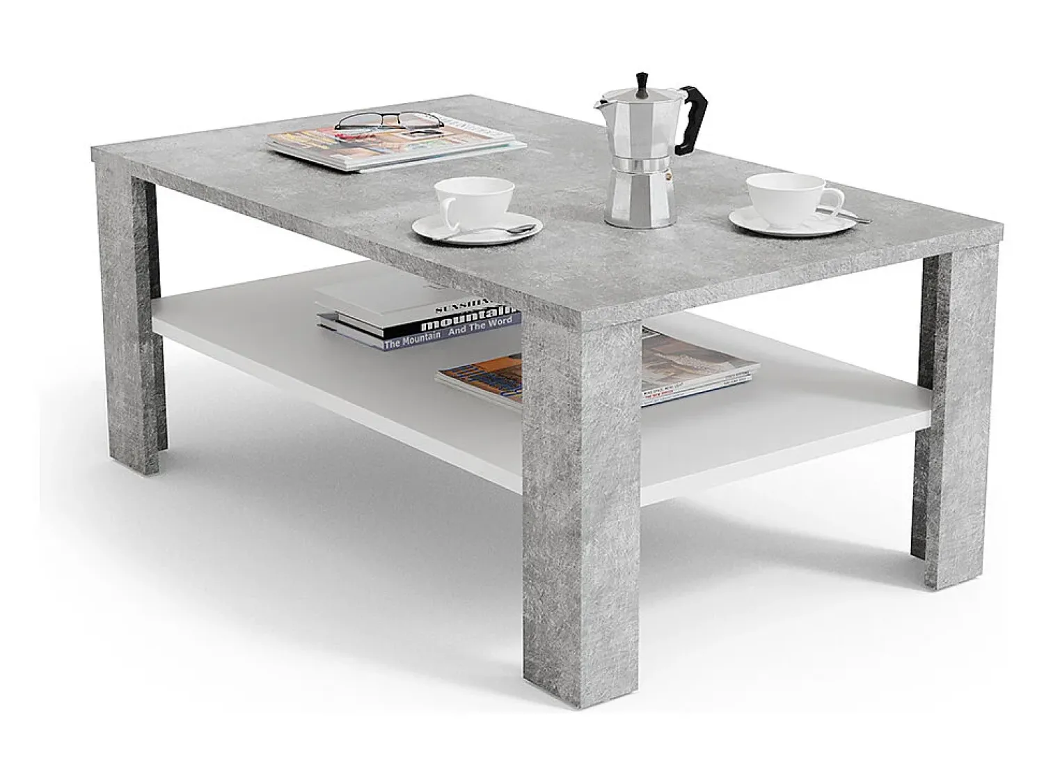 Vicco Mesa de centro betão 100x60x42^ Mesa De Centro