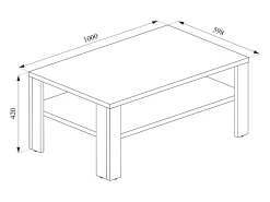 Vicco Mesa de centro betão 100x60x42^ Mesa De Centro