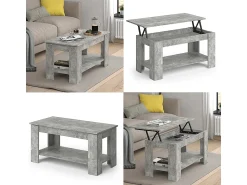 Mesa De Centro*Vicco Mesa de centro betão 100x50x50 lorenz Cinzento claro