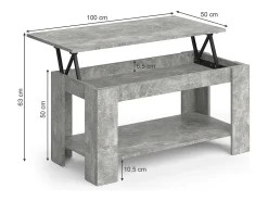 Mesa De Centro*Vicco Mesa de centro betão 100x50x50 lorenz Cinzento claro
