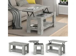 Mesa De Centro*Vicco Mesa de centro betão 100x50x50 lorenz Cinzento claro