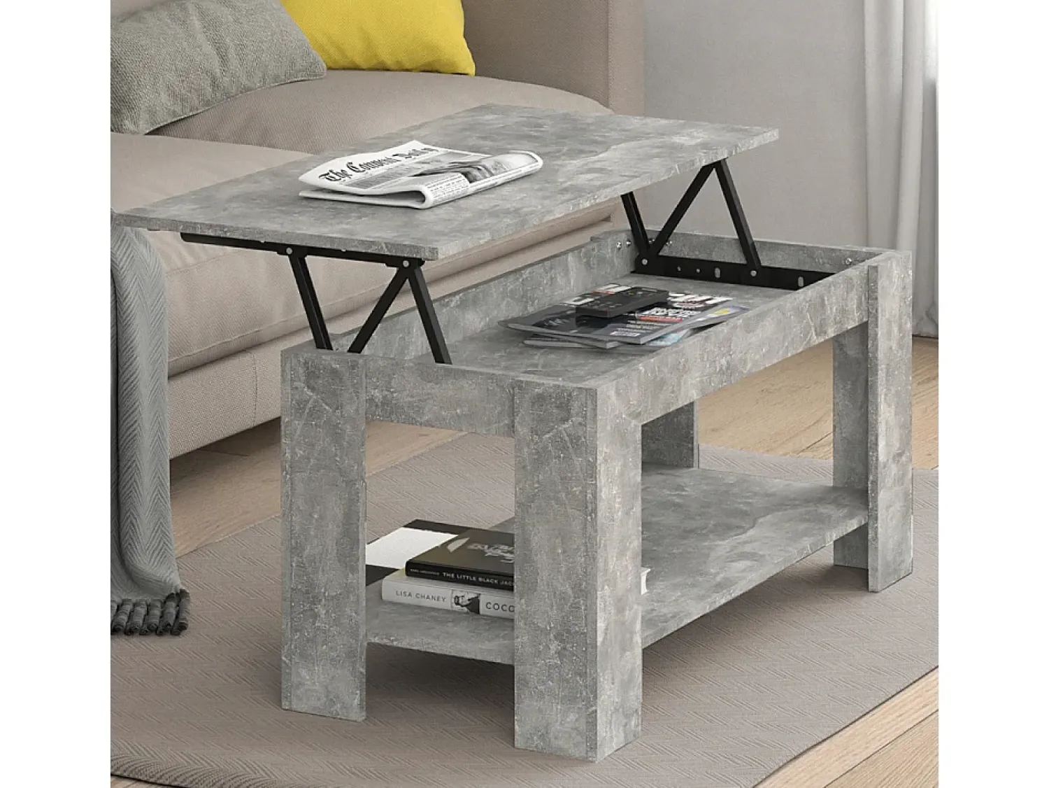 Mesa De Centro*Vicco Mesa de centro betão 100x50x50 lorenz Cinzento claro