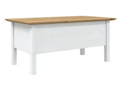 Mesa De Centro|vidaxl Mesa de centro BODO 100x55x46 cm pinho maciço /castanho Branco