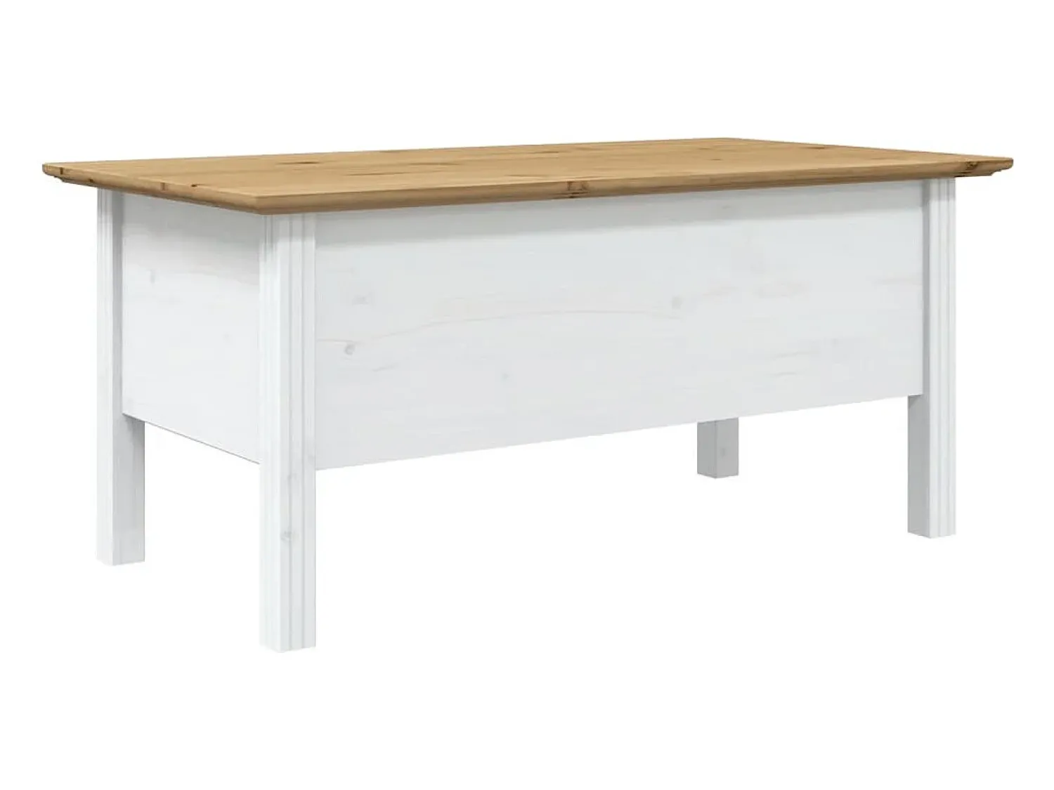 Mesa De Centro|vidaxl Mesa de centro BODO 100x55x46 cm pinho maciço /castanho Branco
