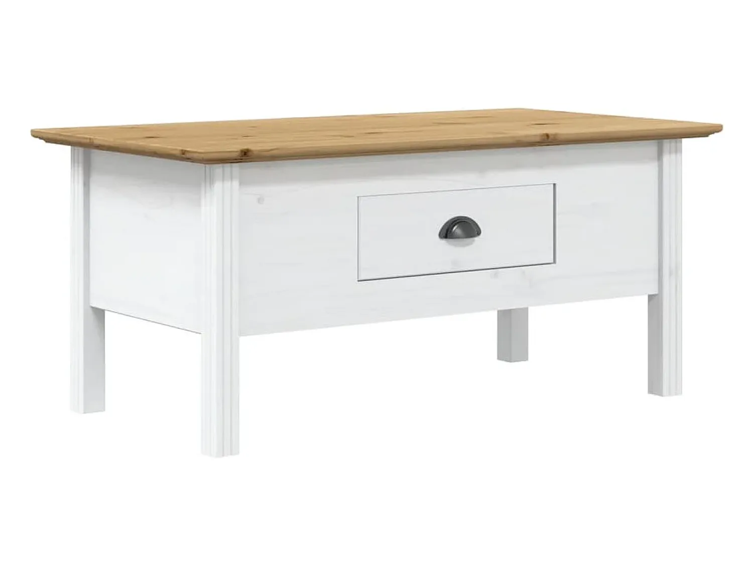 Mesa De Centro|vidaxl Mesa de centro BODO 100x55x46 cm pinho maciço /castanho Branco