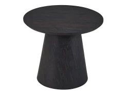 Mesa De Centro|Meublorama Mesa de Centro BOKOR – Cor marrom escuro – Mesa de centro redonda 60x60 cm – MDF – Design moderno e compacto Preto