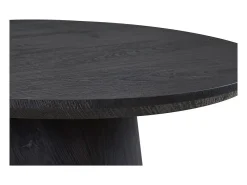 Mesa De Centro|Meublorama Mesa de Centro BOKOR – Cor marrom escuro – Mesa de centro redonda 60x60 cm – MDF – Design moderno e compacto Preto