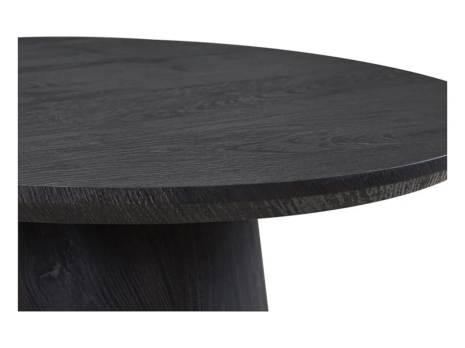 Mesa De Centro|Meublorama Mesa de Centro BOKOR – Cor marrom escuro – Mesa de centro redonda 60x60 cm – MDF – Design moderno e compacto Preto