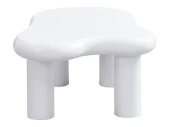 Mesa De Centro| Mesa de centro branca - Mesa de apoio com iluminação LED e 1 gaveta - para sala de estar Branco