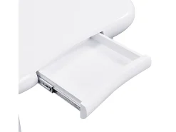 Mesa De Centro| Mesa de centro branca - Mesa de apoio com iluminação LED e 1 gaveta - para sala de estar Branco