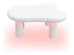 Mesa De Centro| Mesa de centro branca - Mesa de apoio com iluminação LED e 1 gaveta - para sala de estar Branco