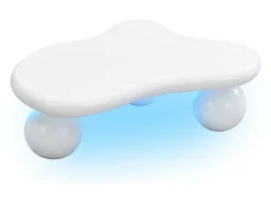 Best Mesa de centro branca - Mesa de centro com luzes LED e pés redondos s - design em forma de nuvem - para sala de estar e quarto de criança Branco