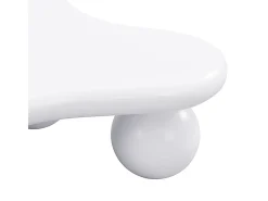 Best Mesa de centro branca - Mesa de centro com luzes LED e pés redondos s - design em forma de nuvem - para sala de estar e quarto de criança Branco