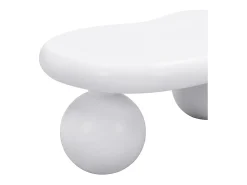 Best Mesa de centro branca - Mesa de centro com luzes LED e pés redondos s - design em forma de nuvem - para sala de estar e quarto de criança Branco