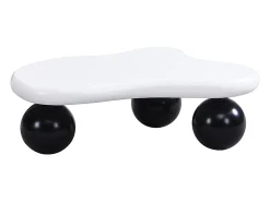 Online Mesa de centro branca - Mesa de centro com iluminação LED e pés redondos pretos - design em forma de nuvem - para sala de estar e quarto de criança Preto / Branco
