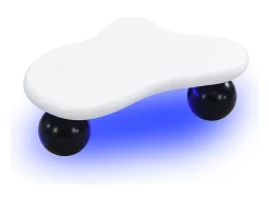 Online Mesa de centro branca - Mesa de centro com iluminação LED e pés redondos pretos - design em forma de nuvem - para sala de estar e quarto de criança Preto / Branco
