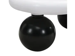 Online Mesa de centro branca - Mesa de centro com iluminação LED e pés redondos pretos - design em forma de nuvem - para sala de estar e quarto de criança Preto / Branco