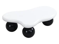 Online Mesa de centro branca - Mesa de centro com iluminação LED e pés redondos pretos - design em forma de nuvem - para sala de estar e quarto de criança Preto / Branco