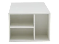 Mesa De Centro* Mesa de centro branca - Mesa de centro com iluminação LED e 2 gavetas - Arrumação aberta Branco