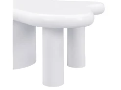 Mesa De Centro* Mesa de centro branca - Mesa de apoio com 2 gavetas e pés de coluna - para sala de estar Branco