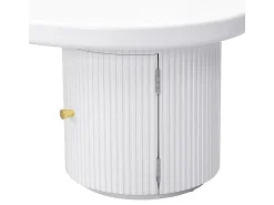 Online Hauss Spole Mesa de centro branca com porta, design assimétrico, MDF Branco