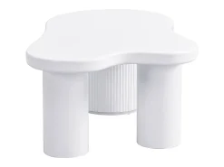 Online Hauss Spole Mesa de centro branca com porta, design assimétrico, MDF Branco