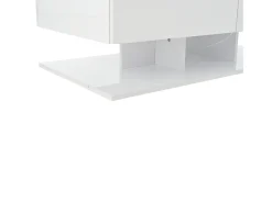 Mesa De Centro|Hauss Spole Mesa de centro branca com 2 gavetas e iluminação LED, tampo em vidro e acabamento brilhante. Branco