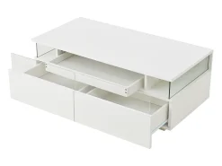 Mesa De Centro*Hauss Spole Mesa de centro branca com 2 gavetas, iluminação LED e tampo amovível 90x45x35,5cm Branco