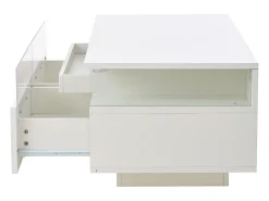 Mesa De Centro*Hauss Spole Mesa de centro branca com 2 gavetas, iluminação LED e tampo amovível 90x45x35,5cm Branco