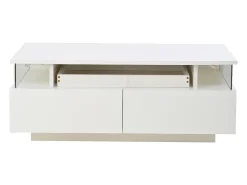 Mesa De Centro*Hauss Spole Mesa de centro branca com 2 gavetas, iluminação LED e tampo amovível 90x45x35,5cm Branco