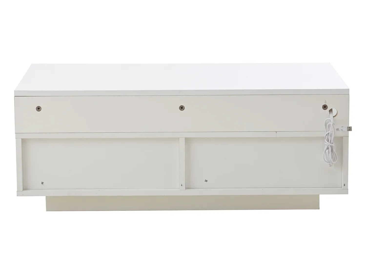Mesa De Centro*Hauss Spole Mesa de centro branca com 2 gavetas, iluminação LED e tampo amovível 90x45x35,5cm Branco