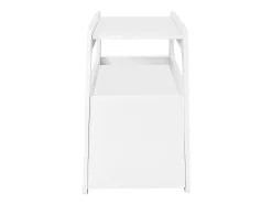 Hauss Spole Mesa de centro branca com rodas e arrumação, design redondo 81x33x51,5cm^ Mesa De Centro
