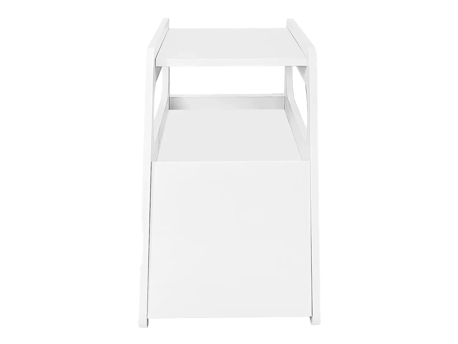 Hauss Spole Mesa de centro branca com rodas e arrumação, design redondo 81x33x51,5cm^ Mesa De Centro